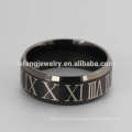 Anel numeral romano de titânio masculino, anéis de titânio para meninos